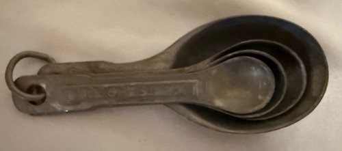Measuring Spoons Vtg 1950s Aluminum Set 4 Kitchen Cooking Mid Century - Picture 1 of 2