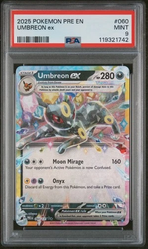 2025 POKEMON PRE EN-PRISMATIC EVOLUTIONS #060 UMBREON EX PSA 9