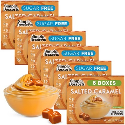 Salted Caramel Sugar-Free Pudding 6-Pack - Keto, Vegan, Diabetic, Kosher, 1.7 Oz
