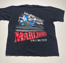 Vintage Marlboro Unlimited Shirt Train Pocket Cigarettes Black XL