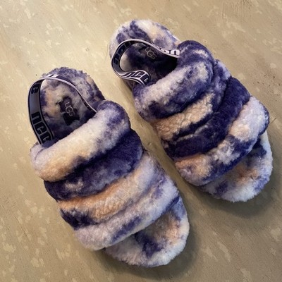 Ugg Women's 1122554 Fluff Yeah Slide Marble purple pink  Slippers Sz 6
