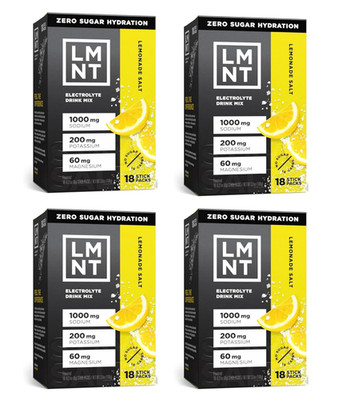 LMNT Zero Sugar Electrolytes - Lemonade | Drink Mix | XL Bundle | 72-Count