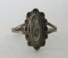 Vintage Sterling Silver Abalone Ring 925 Mexico Size 6 1/2