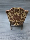19th Century Antique Wooden Chair French Design Details Wood Upholstered Fancy — photo 4