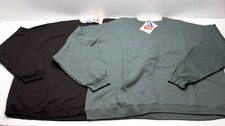 S/2 Vintage HANES Crewneck Long Sleeve Pullover Sweatshirts XXL BLK/GRN Y2K