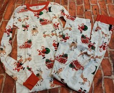 The Children's Place Boys Christmas Pajamas Pj Set Sz 14 Santa Nwt Sleigh deer