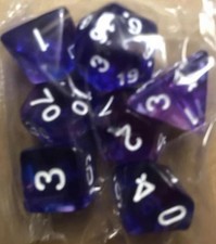Blessed Metaphysics Astro Roll Dice - Acrylic - Purple / White Number -7Pcs/1Pcs