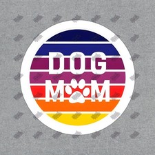 Trendy Dog Mom Vinyl Sticker Colorful Paw Print Decal for Dog Lovers 752842