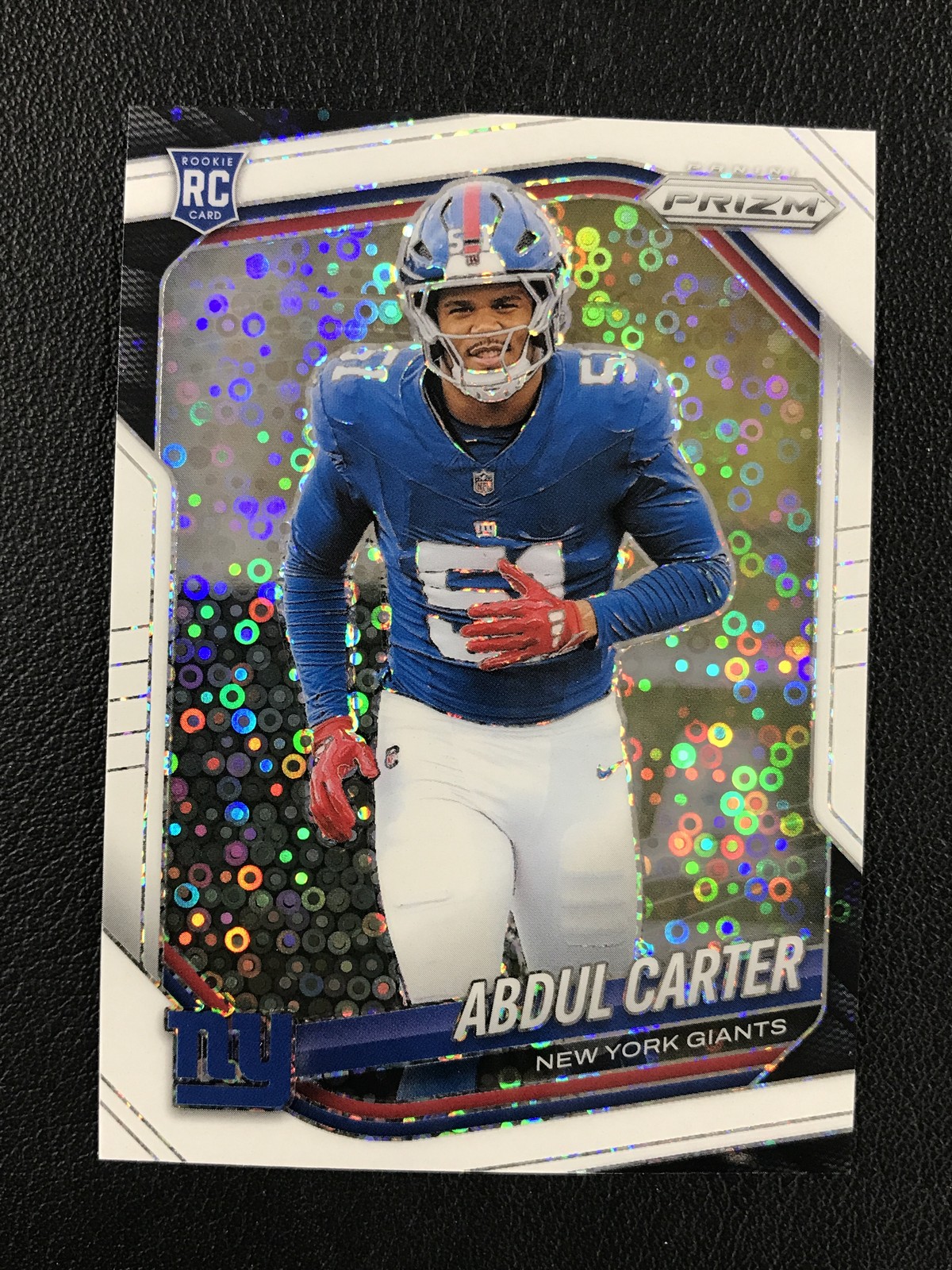2025 Panini Prizm #394 Abdul Carter White Disco New York Giants