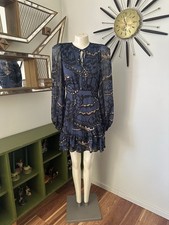 Ted Baker London Pollei Butterfly Print Mini Dress US 2 Sheer Long Sleeve