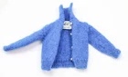 Vintage Barbie Knitting Pretty #957 Blue Cardigan No Holes 1963 Mattel