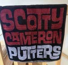 BRAND NEW SCOTTY CAMERON MALIBU GOLF TOWEL - DARK RED & SILVER SCRIPT ON BLACK