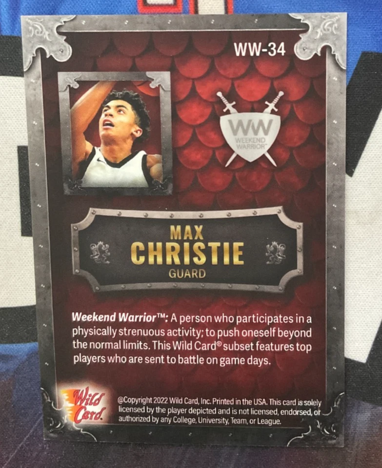2022 Wild Card Matte Basketball #WW-34 Max Christie 4/10 Chase (AQ) - Image 2 of 2