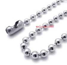 8mm 18''-32" Punk Men's Stainless Steel Round Ball Beaded Necklace High Quality