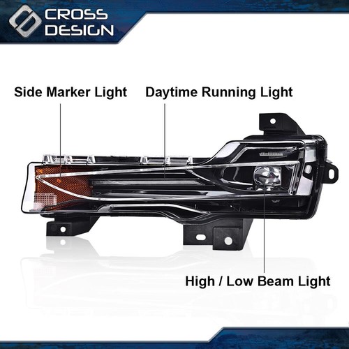 Pair Fog Light Lamp Led DRL Right & Left Side Fit For 2017-2023 Tesla Model 3 Y - Picture 3 of 10