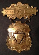 YMCA Gold-Plated 1st Place medal:  Rope Climb   DATED Nov. 23, 1905