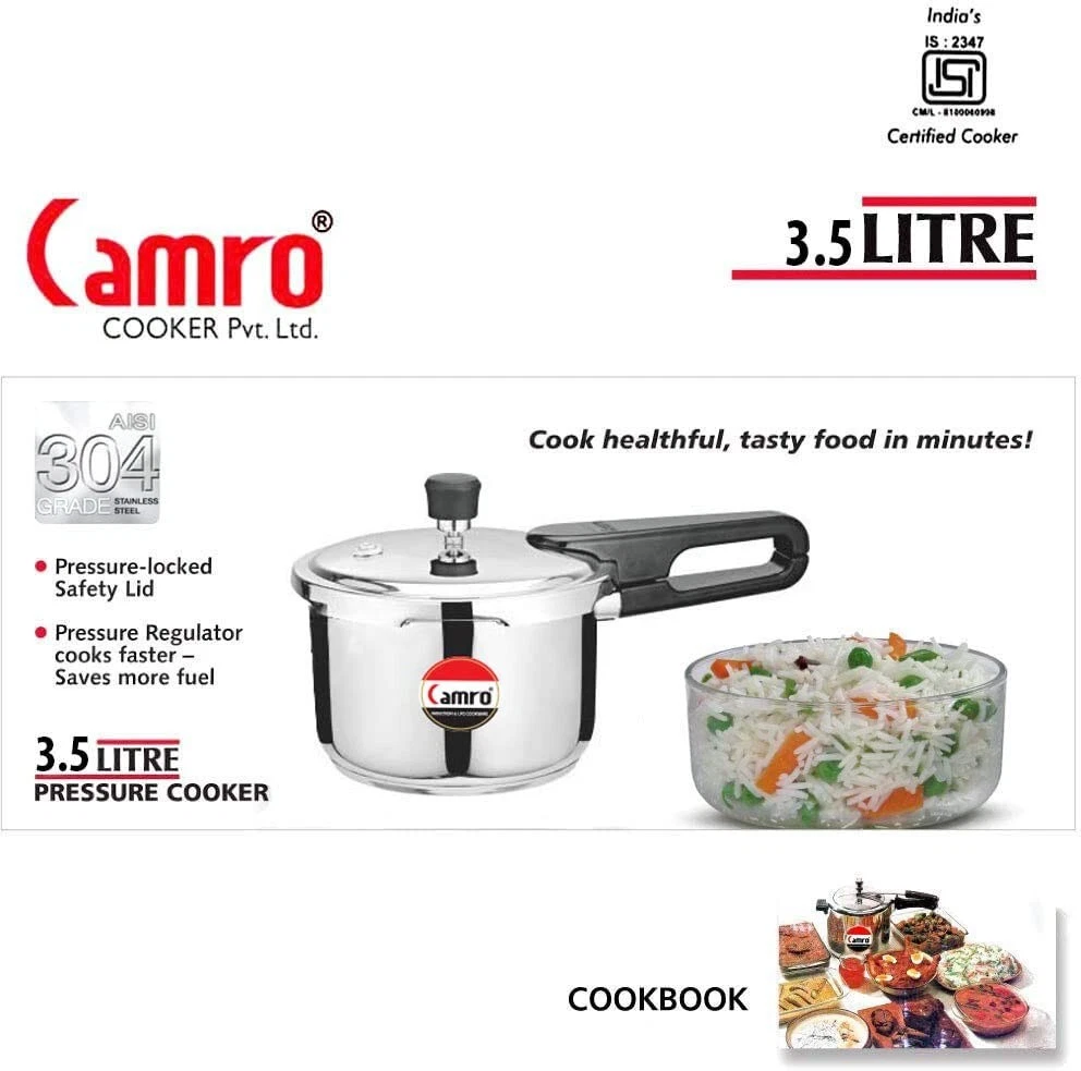 Stainless steel pressure cooker 3.5 litre new arrivals