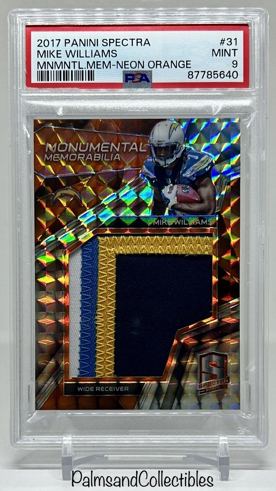 Mike Williams Panini Spectra Monumental Memorabilia #31 Neon Orange