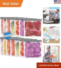 14 Reusable Gallon Freezer Bags - Microwave-Safe, Easy-Cleaning & Leak-Proof