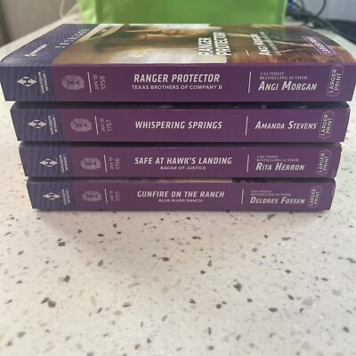 Lot 4 Harlequin Intrigue Larger Print Jan 2018 NEW Fossen Morgan Romance
