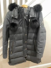Moose Knuckles Paddockwood Long Parka With Detachable Hood Fur Trim Size L