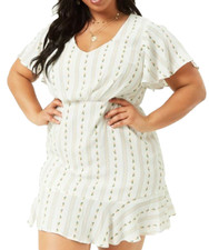 Forever 21 + Women's Flare Mini Summer Dress V-Neck Short Sleeve Lined Size 0X