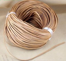 3mm Flat Cow Real Leather High Quality Finding Cord String Lace Rope  Natural