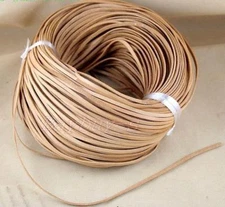 3mm Flat Cow Real Leather High Quality Finding Cord String Lace Rope ~ Natural