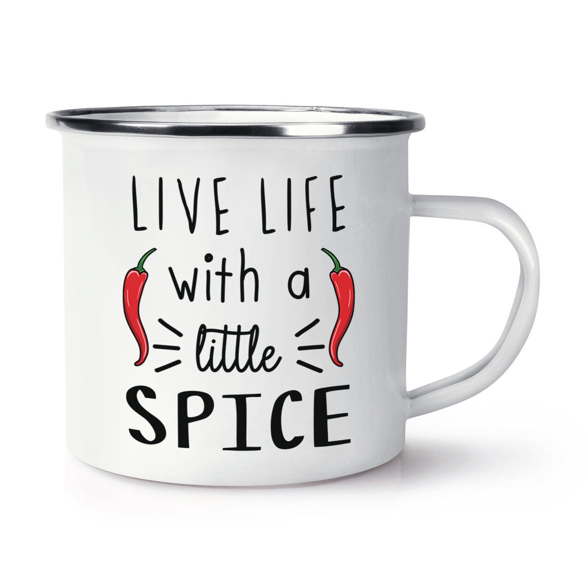 Tasse En Émail "Keep It Spicy" - Blague Sur Les Piments - Drôle Et Originale - Neuf
