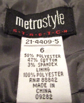 Metrostyle Gray Satin 3/4 Bell Sleeve Lined Bolero Jacket - Size 6