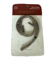 GATEHOUSE Door House Address Street Letter Number 9 Solid Zinc Antique Brass 4"