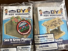 Lowe's DIY Kids Workshop Kit Bird Feeder w/ Patch and See it Grow Planter