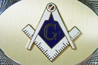 New Rare Vintage Freemason Mason Masonic Cut Out "G" Belt Buckle - Diamond Cut — photo 3