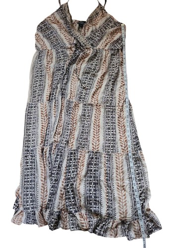 Angie Cross Over Boho Embroidered Tiered Maxi Dress Women's Size 3X V-neck Beige - Picture 8 of 9
