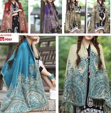 AU SELLER Flowery Print Pashmina 2 Side Reversible Large Warp SCARF/SHAWL SC058