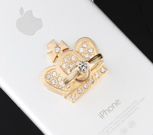 Supporto anello da dito corona cristallo smartphone cellulare 360 girevole - Foto 7 di 12