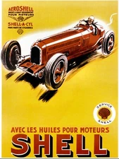10962.Decor Poster.Room wall.Vintage Interior design.Retro Shell car race.Shop