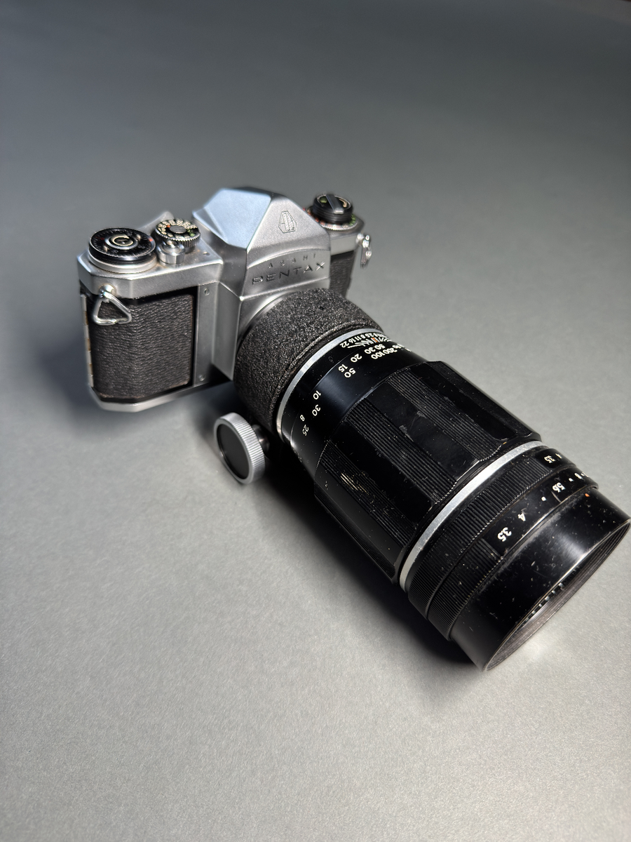 Pentax S3 35mm SLR Film Camera 200mm lens Silver UK