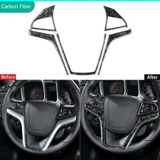5Pcs Forged Carbon Fiber Steering Wheel Panel Cover For Chevrolet Camaro 2010-15