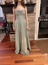 Windsor Prom/Party Dress, Icy Sage Green Small Sleeveless Stretch Fabric Zipper