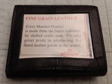 NWOT Marshal Black Fine Grain Leather TriFold Wallet W/ Removable CC Thin Wallet