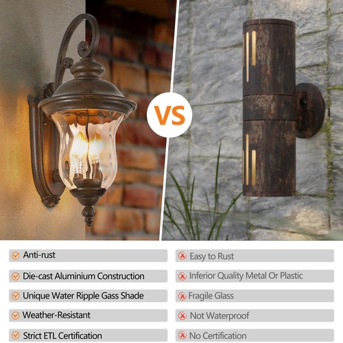 22'' LED Wall Light Outdoor Vintage Royal Bronze Waterproof IP65 Sconce Fixture - Picture 7 of 8