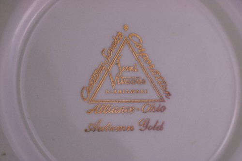 Century Service 8 " Round Vegetable Serving Bowl Gold Rim Wheat USA - Picture 3 of 6