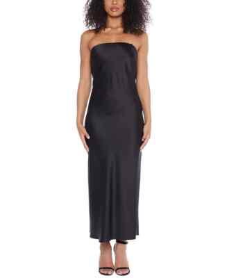 B Darlin Juniors Satin Draped-Back Midi Dress Color Black Size 3/4 Style  K49AJ12 | eBay