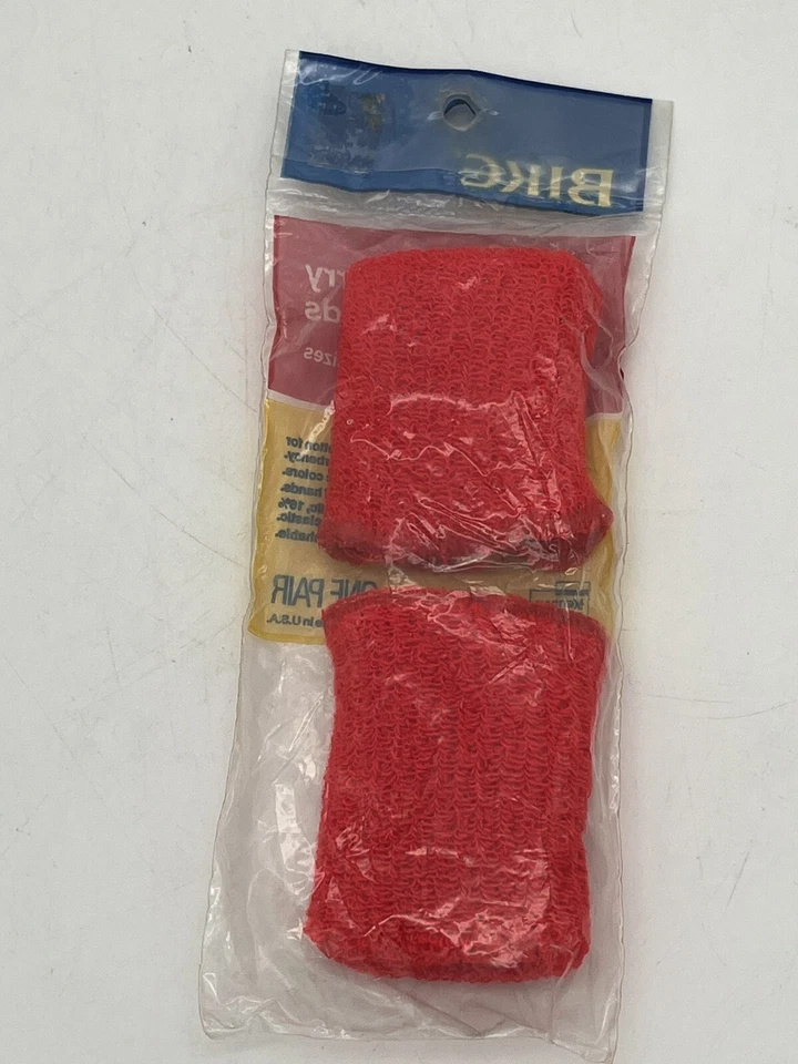 Sweatbands vintage Nike colorido terry pulso elástico um par vermelho EUA NOVO - Imagem 3 de 3