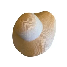 White Wide Brim Paper Sun Hat One Size