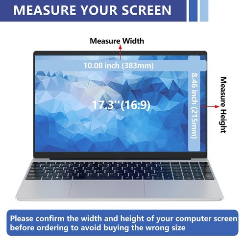 Filtre Anti Lumière Bleue 17.3 Pouces pour Moniteur 169 Rapport d'Aspect Lumière Bleue Blo... - Photo 7/9