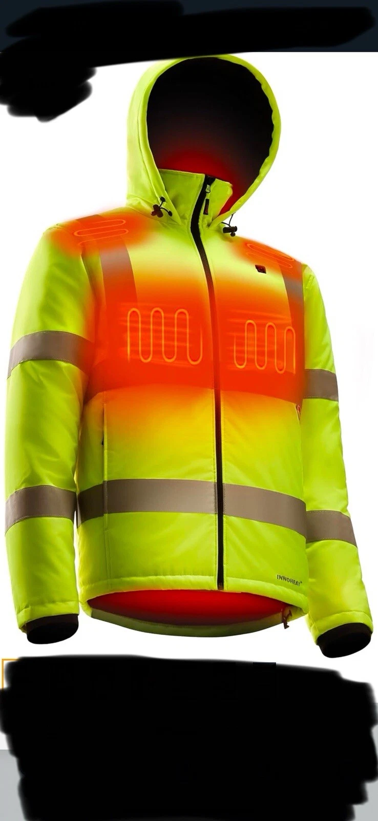 Heated Battery Powered Men’s Medium Safety Jacket Class 3 Hi-Vis Waterproof