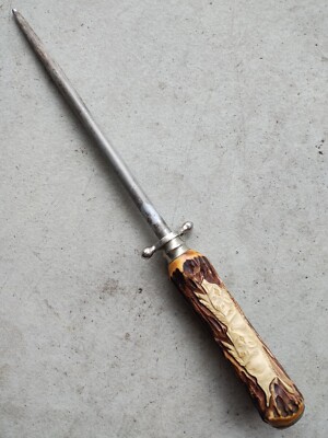SOLINGEN GERMANY ANTLER HANDLE HAND CARVED WILD BOAR 13