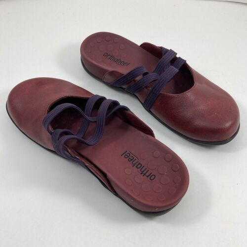 Orthaheel Vionic Sasha Red Slip On Clogs 5 Comfort Shoes - Picture 2 of 9